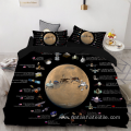 NASA astronaut digital printing brushed bedding set